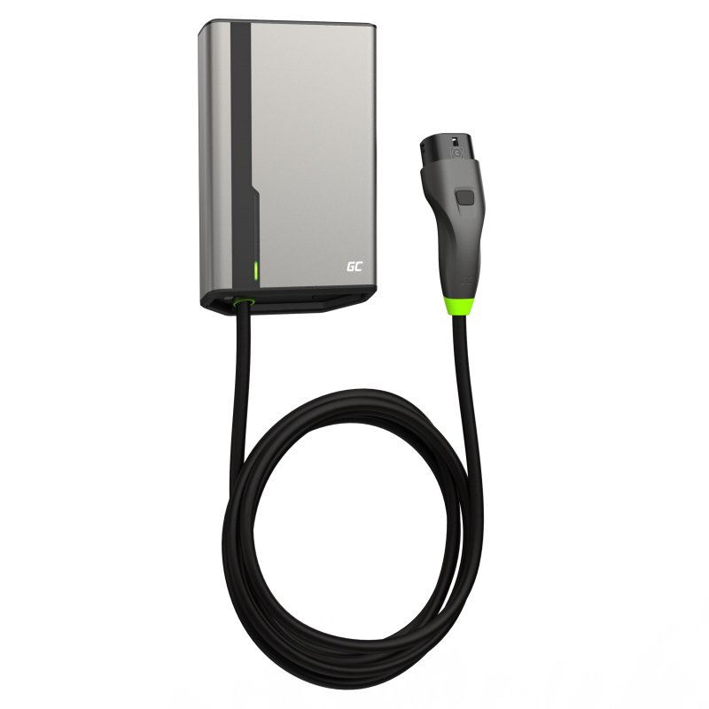 Green Cell GC HabuDen Wallbox 22kW 32A 5m Kabel Type 2 Smart EV nabíjecí stanice pro elektromobily s Green Cell App Bluetooth a WiFi přípojením