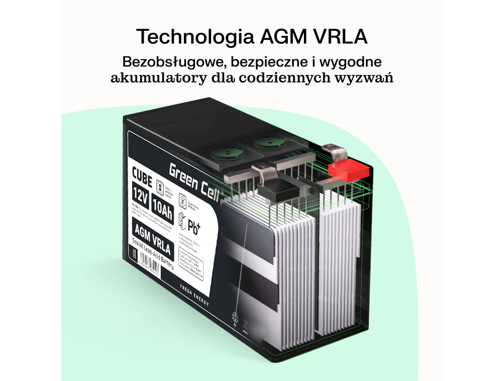 *Green Cell Cube AGM VRLA IP54 Baterie 6V 4,5Ah bezúdržbová baterie