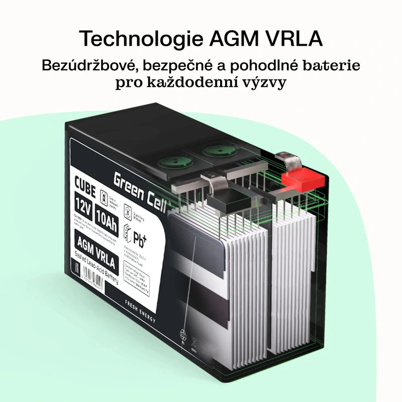 *Green Cell Cube AGM VRLA IP54 Baterie 6V 4Ah bezúdržbová baterie
