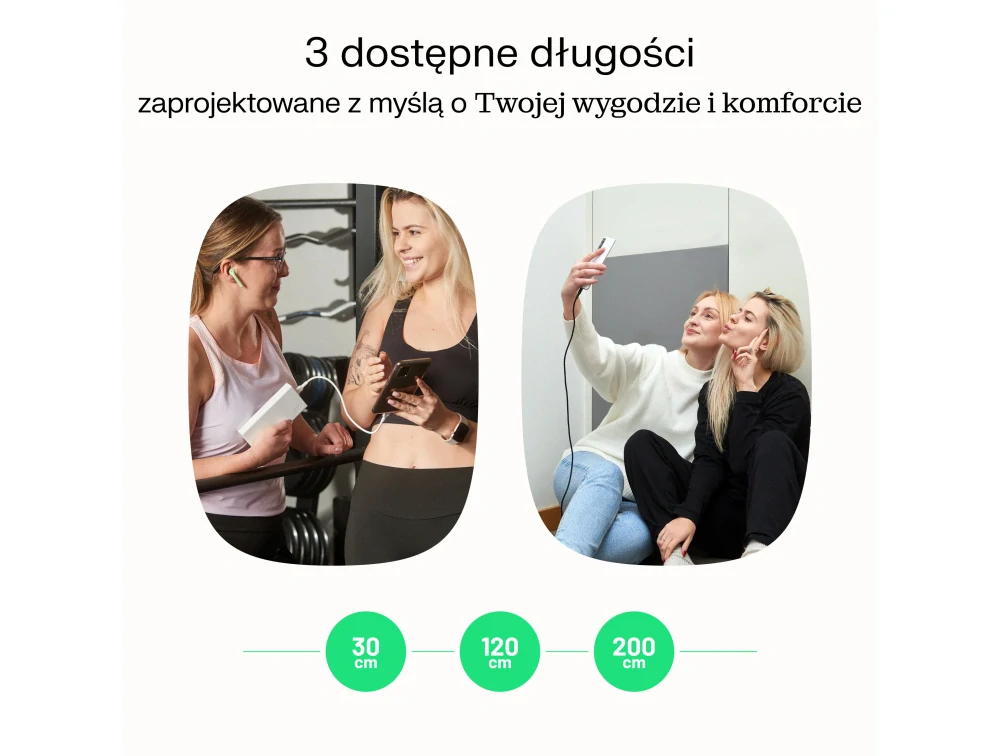 *Green Cell KABGC100PF120SW Rychlonabíjecí Kabel USB-C 1,2m 100W Greencell PowerFlex Fast Charging PD Snow White | Sněhově bílý