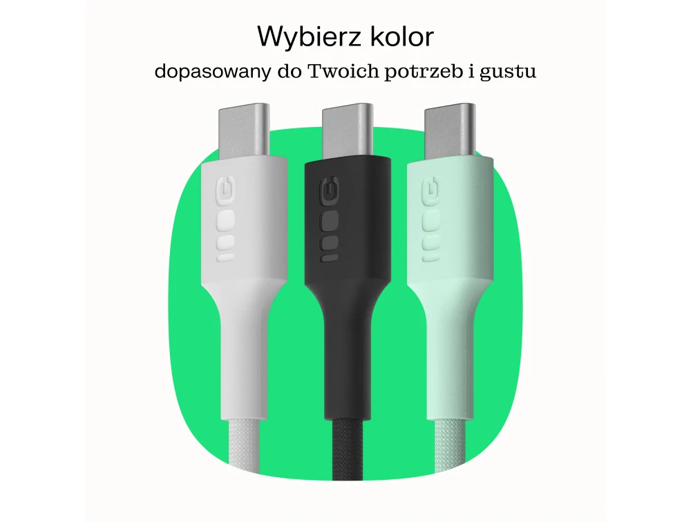 *Green Cell KABGC100PS30MG Rychlonabíjecí Kabel USB-C 0.3 m 100W Greencell PowerStream Fast Charging PD Mint Green | Mátově zelený