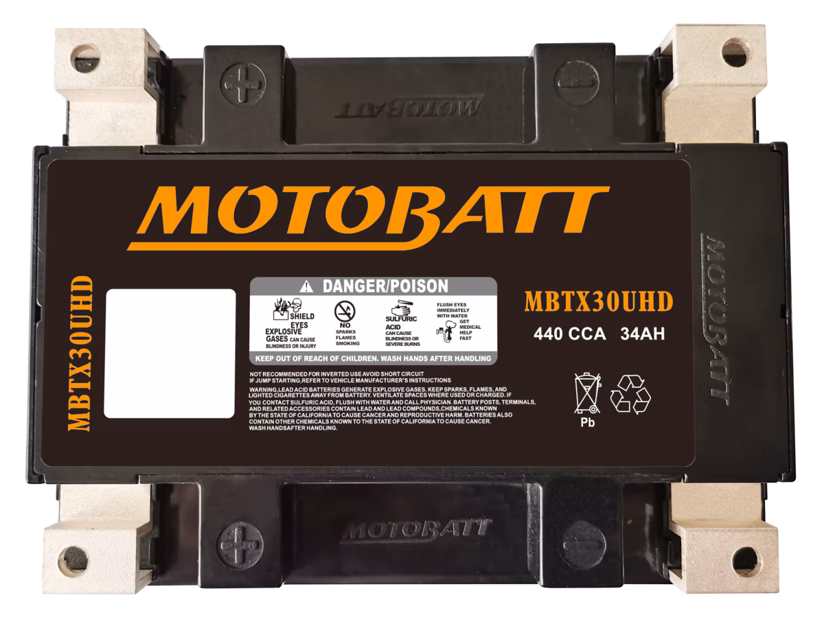 Motobatt MBTX30UHD 12V 34Ah AGM motobaterie | 440A CCA, QuadFlex, náhrada YIX30L, YB30L-B