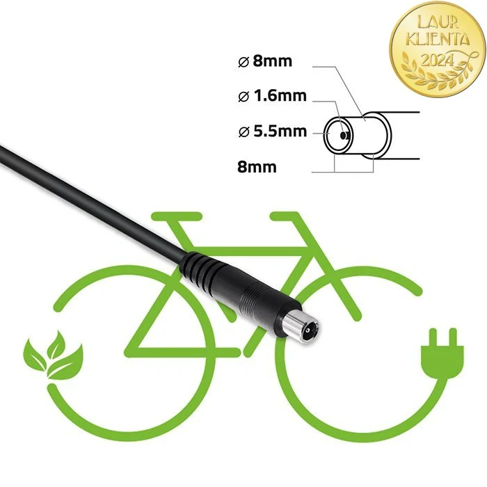 *Qoltec 50334 Rychlá voděodolná nabíječka Qoltec pro elektrickou koloběžku XIAOMI 36V/42V 2A konektor 8,0 x 8,0 mm + napájecí kabel