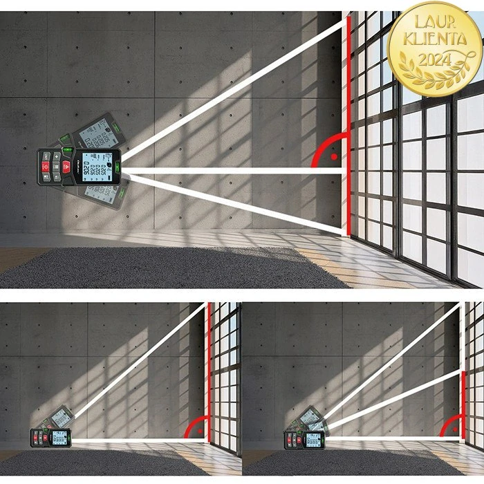 *Qoltec 50687 Precise Digital Laserový dálkoměr s nivelací | Podsvícený LCD | 120m