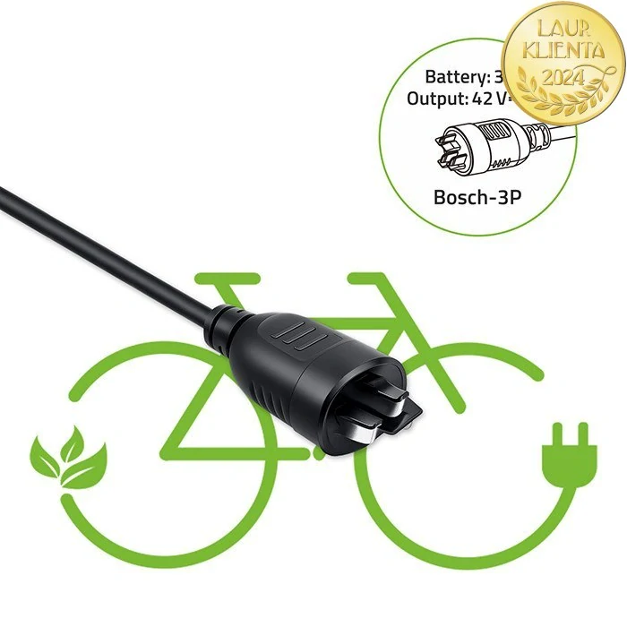 *Qoltec 52613 Nabíječka pro elektrokolo Qoltec 42V 2A | Bosch 3-pin konektor | Nabíječka baterie 36V e-bike
