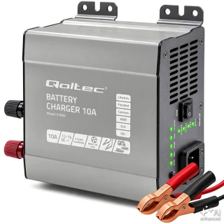 *Qoltec 51958 Intelligent Monolith nabíječka pro LiFePO4 AGM GEL SLA baterie | 10A | 12V