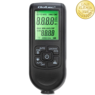 *Qoltec 50630 Měřič tloušťky láku s LCD displejem | 0~2000um