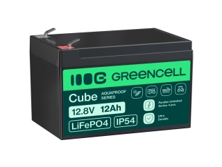 *Baterie Green Cell CUBE LiFePO4 LFPGC12V12AH LiFePO4 Baterie 12V, 12,8V 12Ah, 153,6Wh IP54