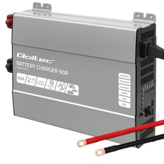 *Qoltec 51919 Inteligentní profesionální nabíječka Monolith pro LiFePO4 AGM GEL SLA baterie | 90A | 12V | Rychlé nabíjení