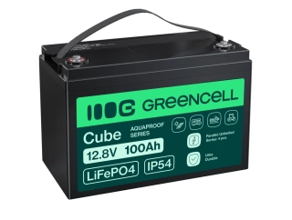 Baterie Green Cell CUBE LiFePO4 LFPGC12V100AH Baterie LiFePO4 12V, 12,8V 100Ah, 1280Wh IP54 Lithium-železo-fosfátový Akumulátor pro karavany, čisticí zařízení, kemping a jiné