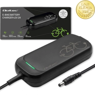 *Qoltec 50332 Rychlá voděodolná nabíječka Qoltec  36V/42V  2A  konektor 5,5 x 2,1 mm + napájecí kabel