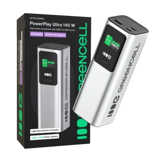 Greencell PowerPlay Ultra Powerbanka 25200mAh 140W PD USB C s rychlým nabíjením pro notebook, MacBook, iPhone 16 15 14 Pro Max