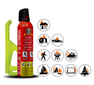 Hasicí sprej SAFE 750 RED + držák SAFE 75F