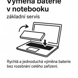 Výměna baterie v notebooku – základní servis