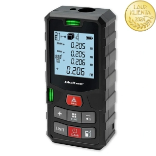 *Qoltec 50687 Precise Digital Laserový dálkoměr s nivelací | Podsvícený LCD | 120m