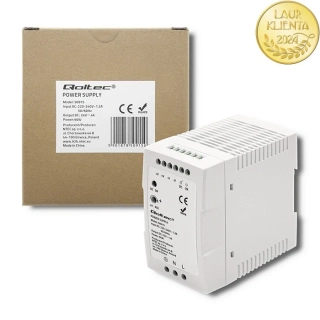 Qoltec 50915 – napájecí zdroj na DIN lištu 96 W / 24 V / 4 A / Bílý