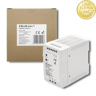 Qoltec 50914 – napájecí zdroj na DIN lištu 90 W / 12 V / 7,5 A / Bílý