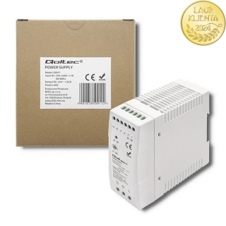 Qoltec 50911 – napájecí zdroj na DIN lištu 40 W / 24 V / 1,67 A / Bílý
