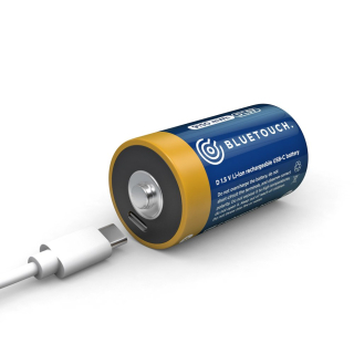 *BlueTouch USB-C nabíjecí baterie Typ D 6100mAh 9150 mWh – Li-Ion s USB-C nabíjením, 1 ks