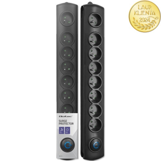 Qoltec 50113 Prodlužovací kabel Qoltec | 8 zásuvek | 1,8 m | Černá | Rychlé přepínání