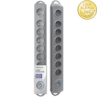 Qoltec 50168 Prodlužovací kabel Qoltec | 8 zásuvek | 3 m | Šedý | Rychlé přepínání