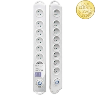 Qoltec 50293 Prodlužovací kabel Qoltec | 8 zásuvek | 1,5 m | Bílý | Rychlé přepínání