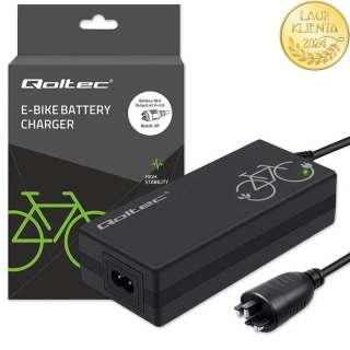 *Qoltec 52613 Nabíječka pro elektrokolo Qoltec 42V 2A | Bosch 3-pin konektor | Nabíječka baterie 36V e-bike