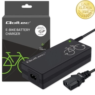 *Qoltec 52617 Nabíječka pro elektrokolo Qoltec 42V 2A | 36V Li-ion baterie | IEC C13 + napájecí kabel
