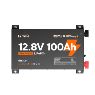 ❄️LiTime 12V 100Ah Slim LiFePO4 baterie s Bluetooth a ohřevem – ultra tenká baterie do karavanu, vestavby a lodě