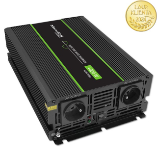 *Qoltec 51935 Měnič napětí 12V/230V 2000W (4000W) čistý sinus | Karavan, LiFePO4, solární systém.
