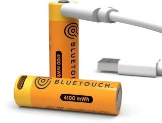 *BlueTouch USB-C nabíjecí baterie AA 1,5 V / 4100 mWh – Li-Ion tužkové články s USB-C nabíjením, 2 ks