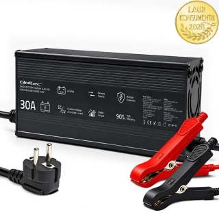 Qoltec 52672 Nabíječka LiFePO4 12V / 12,8V 30A 438W | CC/CV | PF 0,9 | LED