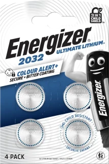 *🔋 Energizer Ultimate Lithium CR2032 3V 254mAh – lithiová knoflíková baterie 4 ks, ochrana dětí 3v1