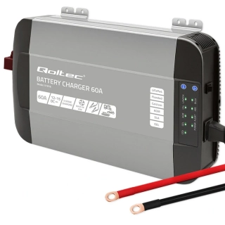 *Qoltec 51916 Inteligentní profesionální nabíječka Monolith pro LiFePO4 AGM GEL SLA baterie | 60A | 12V | Rychlé nabíjení